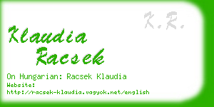 klaudia racsek business card